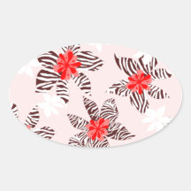 FFD5D53D0000FF FLORAL FLOWERS PINK RED BROWN WHITE STICKER