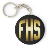 FHS - HIGH SCHOOL LETTERS GOLD & BLACK KEYCHAIN