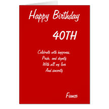 Fiance fortieth birthday cards