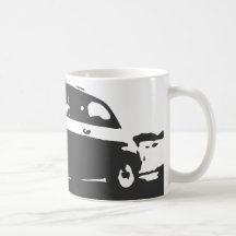 Fiat 500 classic mug - White on dark