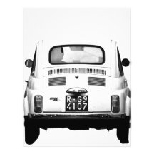 Fiat 500 in Rome, Italy. Custom Letterhead