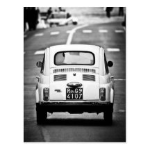 Fiat 500 in Rome, Italy Postcard