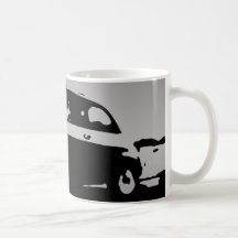 Fiat 500 mug - Silver on dark