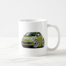 Fiat 500 Olive Car Coffee Mug