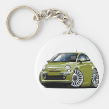 Fiat 500 Olive Car Keychain