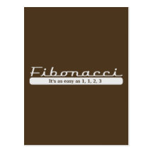 fibonacci... It's as easy as 1, 1, 2, 3 Post Cards