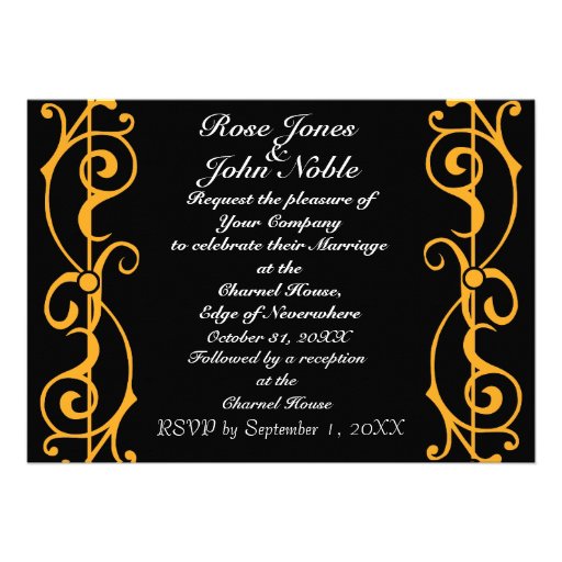 Fibril Ebony (Amber) Wedding Invitation