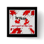 fibro broken logo- button/ badge/ pin