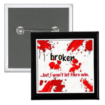 fibro broken logo- button/ badge/ pin