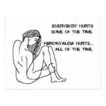 fibro hurts postcard