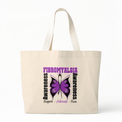 Fibromyalgia Awareness Butterfly Tote Bags by giftsforawareness