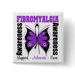 Fibromyalgia Awareness Butterfly Pinback Buttons