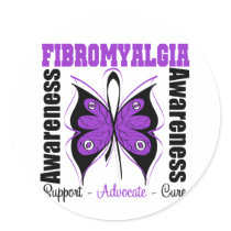 Fibromyalgia Awareness Butterfly Stickers