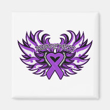 Fibromyalgia Awareness Heart Wings.png Fridge Magnets