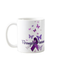 Fibromyalgia Awareness (ribbon & butterflies) Mugs