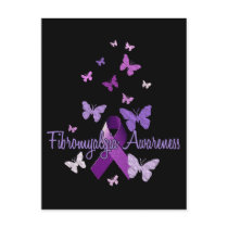 Fibromyalgia Awareness (ribbon & butterflies) Postcard