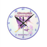 Fibromyalgia Awareness Round Wallclock
