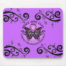 Fibromyalgia Butterflly Awareness Ribbon Mouse Pad