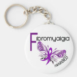 Fibromyalgia BUTTERFLY 3 Keychains