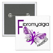Fibromyalgia BUTTERFLY 3 Pinback Button