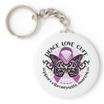 Fibromyalgia Butterfly Tribal Keychains