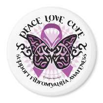 Fibromyalgia Butterfly Tribal Fridge Magnet
