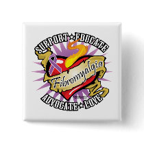 Fibromyalgia Classic Heart Pinback Button