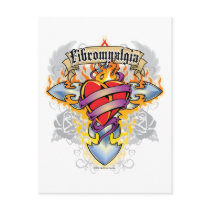 Fibromyalgia Cross & Heart Postcard