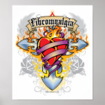 Fibromyalgia Cross & Heart Print