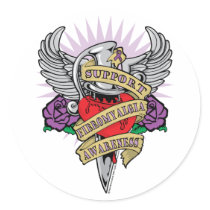 Fibromyalgia Dagger Sticker