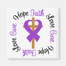 Fibromyalgia Faith Hope Love Cross Refrigerator Magnets