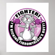 Fibromyalgia Fighter Cat Posters