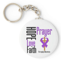 Fibromyalgia Hope Love Faith Prayer Cross Key Chain