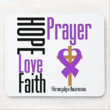 Fibromyalgia Hope Love Faith Prayer Cross Mouse Pad