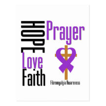 Fibromyalgia Hope Love Faith Prayer Cross Postcards