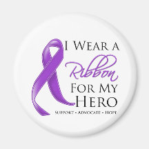 Fibromyalgia I Wear a Ribbon For My Hero Magnet
