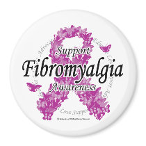 Fibromyalgia Ribbon of Butterflies 2 Magnet