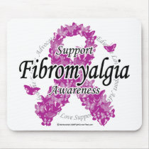 Fibromyalgia Ribbon of Butterflies 2 Mouse Mats
