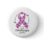 Fibromyalgia Ribbon of Butterflies Pinback Button