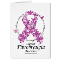 Fibromyalgia Ribbon of Butterflies Card