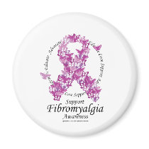Fibromyalgia Ribbon of Butterflies Magnet
