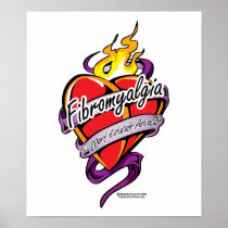Fibromyalgia Tattoo Heart Poster