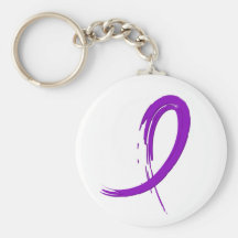 Fibromyalgia's Purple Ribbon A4 Key Chain