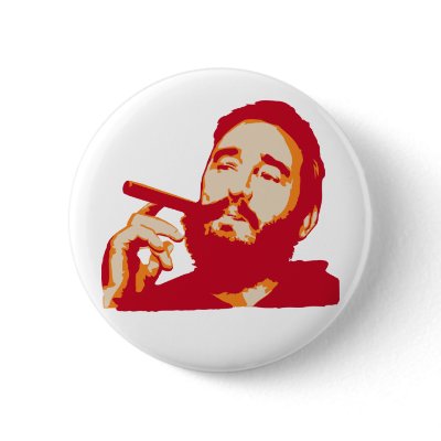 Fidel Castro with Cigar Portrait Button by strk3