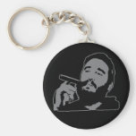 Fidel Castro with Cigar Portrait Keychain