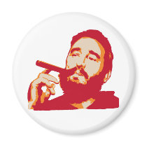Fidel Castro with Cigar Portrait Magnet