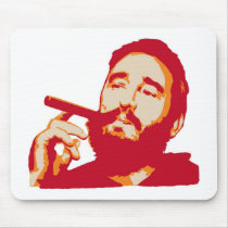 Fidel Castro with Cigar Portrait Mousepad