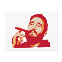 Fidel Castro with Cigar Portrait Postcard