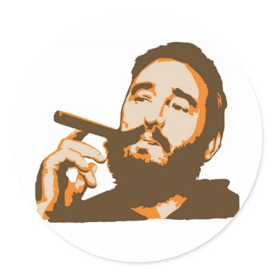 Fidel Castro with Cigar Portrait Sticker by strk3