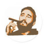 Fidel Castro with Cigar Portrait Sticker